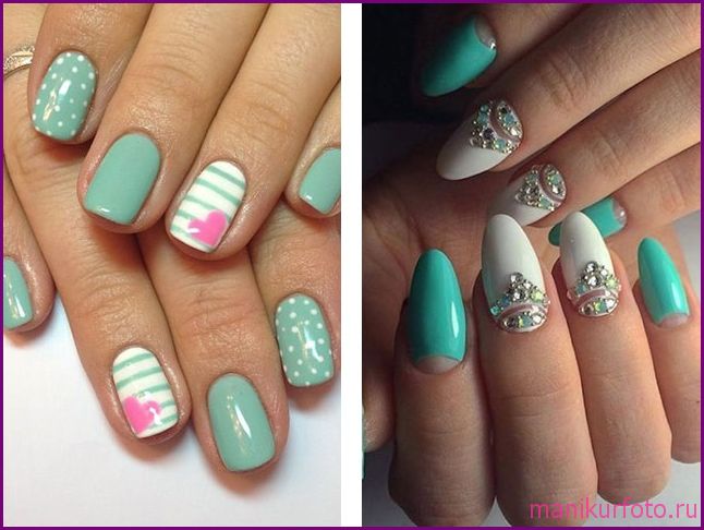 Мятный маникюр, фото — свежая подборка