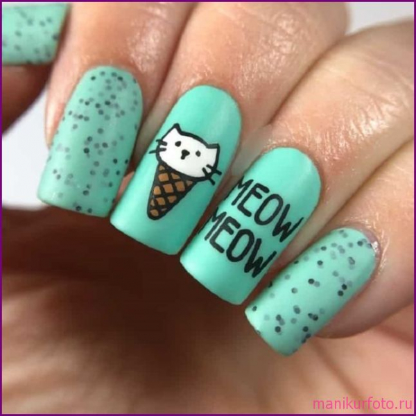 Мятный маникюр, фото — свежая подборка