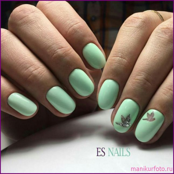 Мятный маникюр, фото — свежая подборка